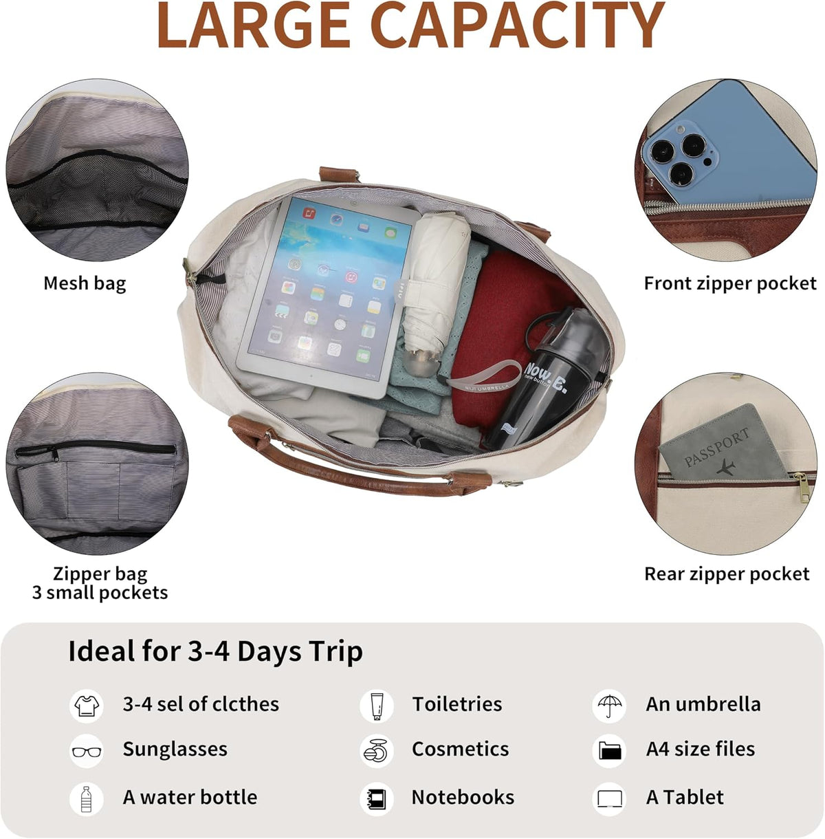 Large Capacity Waterproof Handbag