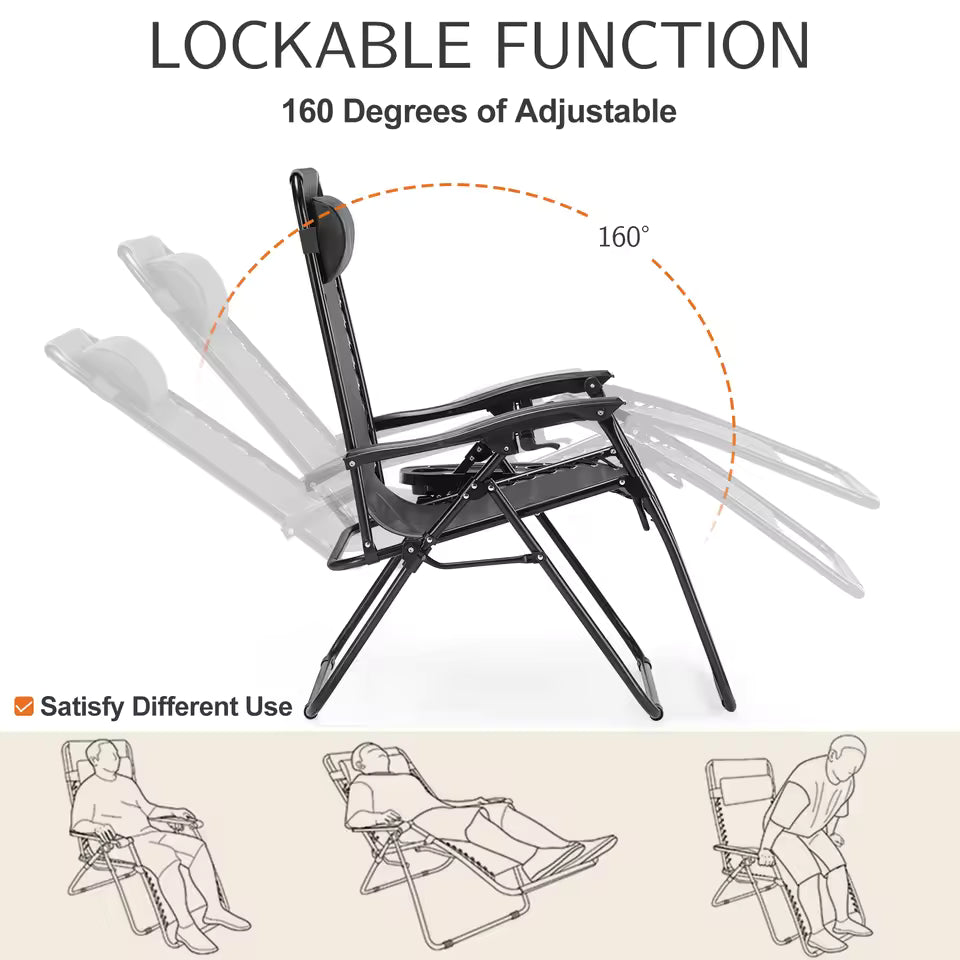 Zero Gravity Reclining Outdoor Lounge Chair