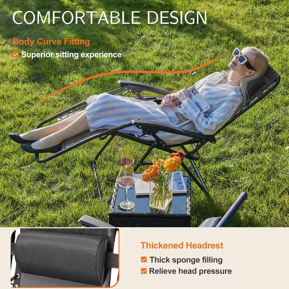 Zero Gravity Reclining Outdoor Lounge Chair