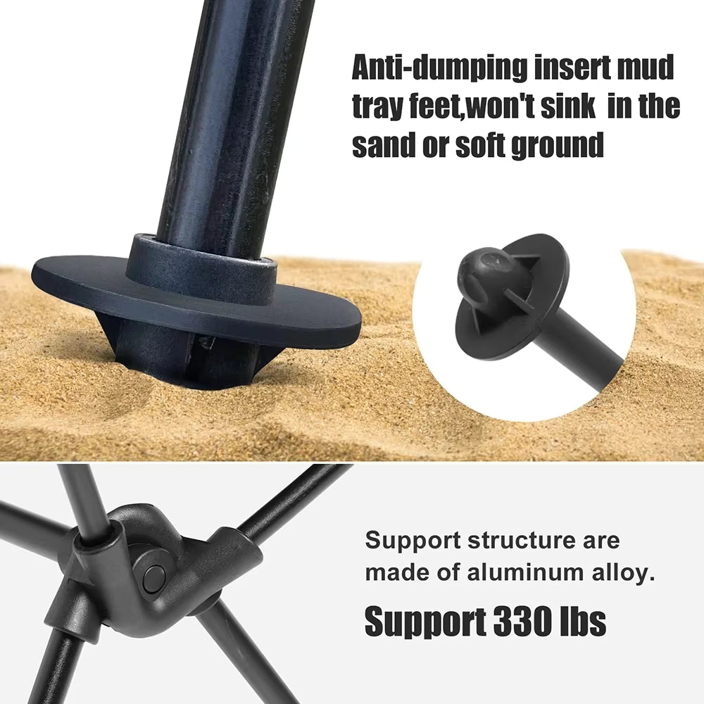 WEST TUNE Folding Camping Chair with Headrest