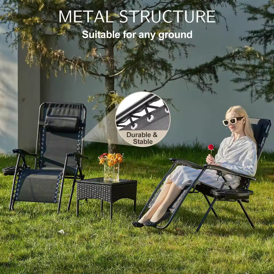 Zero Gravity Reclining Outdoor Lounge Chair