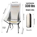 WEST TUNE Folding Camping Chair with Headrest